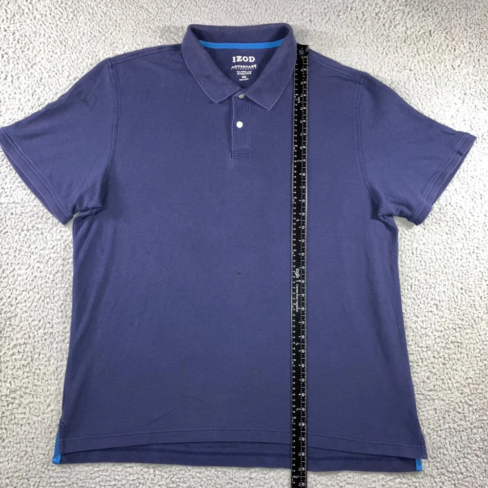 IZOD Advantage Performance Polo Shirt Men XXL Navy Blue Short‎ Sleeve Stretch